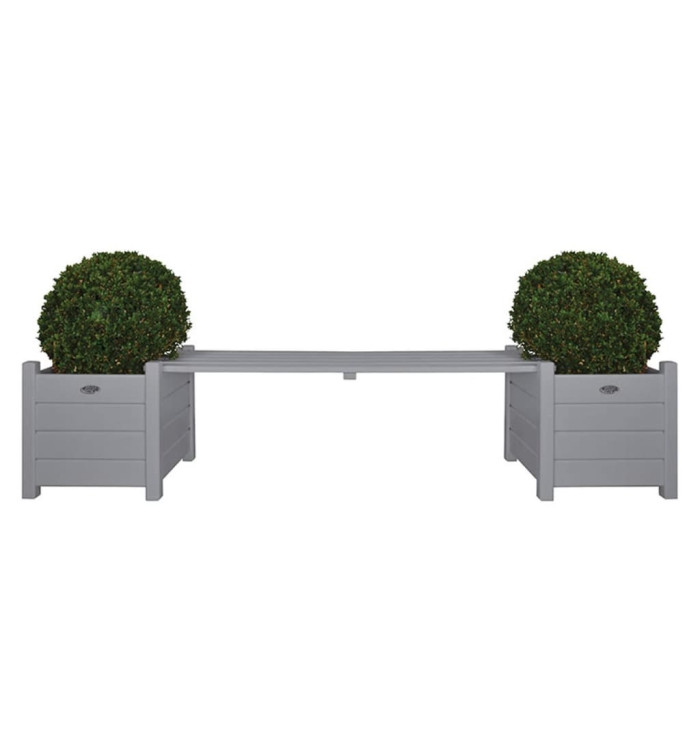 Esschert Design Jardinières avec banc pont Gris CF33G | Mobilier & Déco