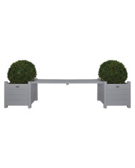 Esschert Design Jardinières avec banc pont Gris CF33G | Mobilier & Déco