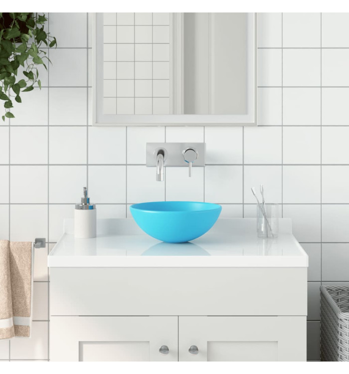 Lavabo de salle de bain Céramique Vert Rond | Mobilier & Déco