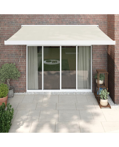 Auvent rétractable crème 3,5x2,5 m tissu et aluminium | Mobilier & Déco