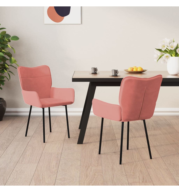 Chaises à manger lot de 2 Rose Velours | Mobilier & Déco