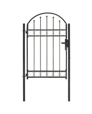 Portail de jardin avec dessus arqué Acier 1 x 1,5 m Noir | Mobilier & Déco