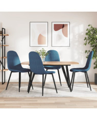 Chaises à manger lot de 4 Bleu Velours | Mobilier & Déco