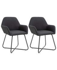 Chaises à manger lot de 2 noir tissu | Mobilier & Déco