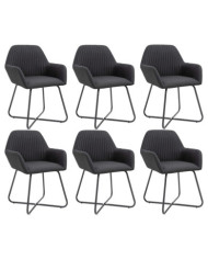 Chaises à manger lot de 6 noir tissu | Mobilier & Déco