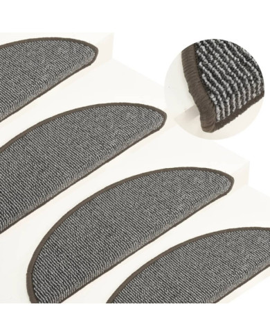 Tapis de marches d'escalier 15 pcs Gris 56x17x3 cm | Mobilier & Déco