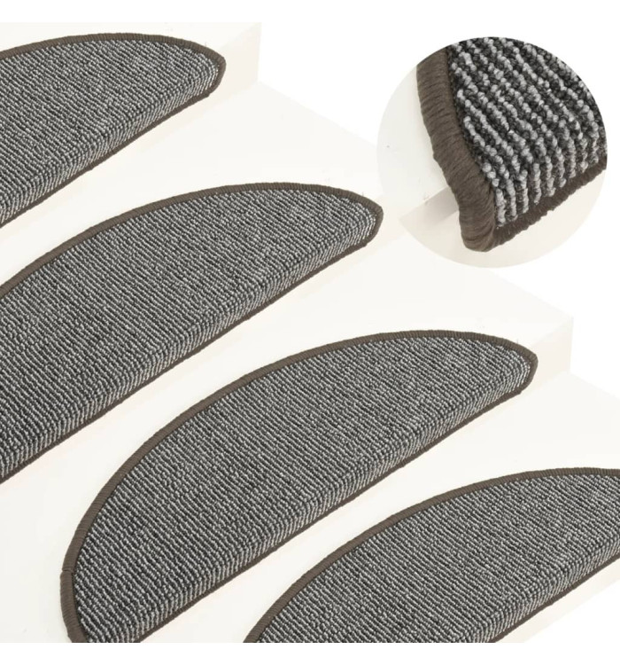 Tapis de marches d'escalier 15 pcs Gris 56x17x3 cm | Mobilier & Déco