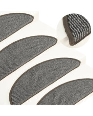 Tapis de marches d'escalier 15 pcs Gris 56x17x3 cm | Mobilier & Déco
