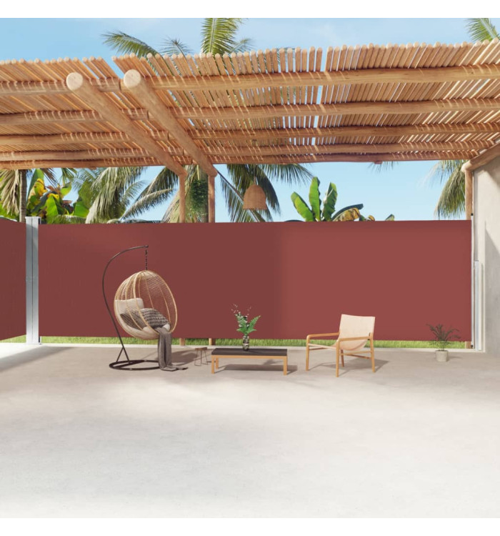 Auvent latéral rétractable Marron 220x1200 cm | Mobilier & Déco