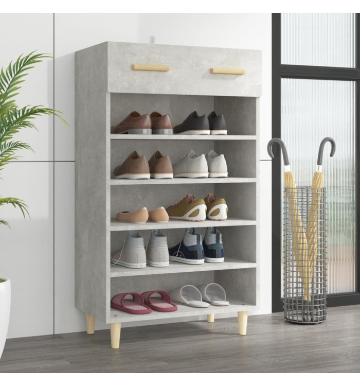 Armoire à chaussures Gris béton 60x35x105 cm Bois d'ingénierie | Mobilier & Déco