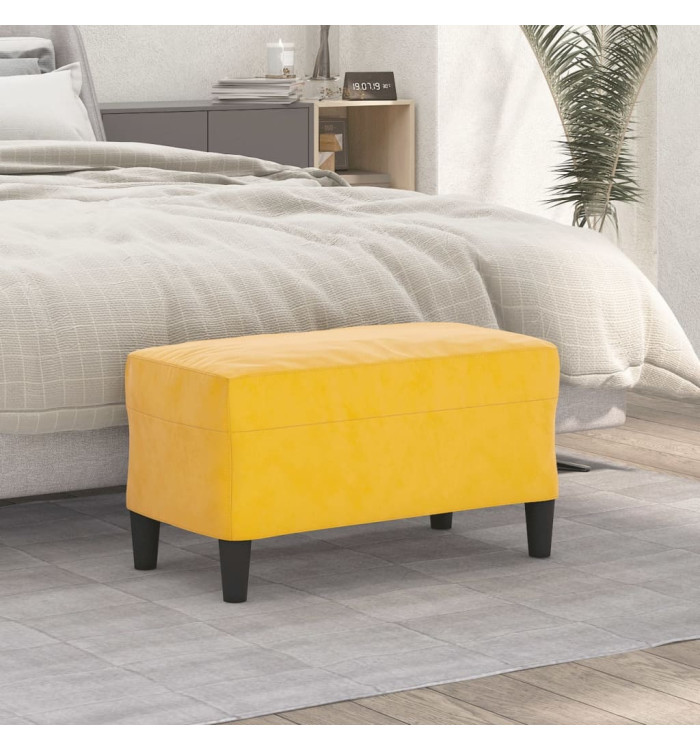 Banc Jaune 70x35x41 cm Velours | Mobilier & Déco