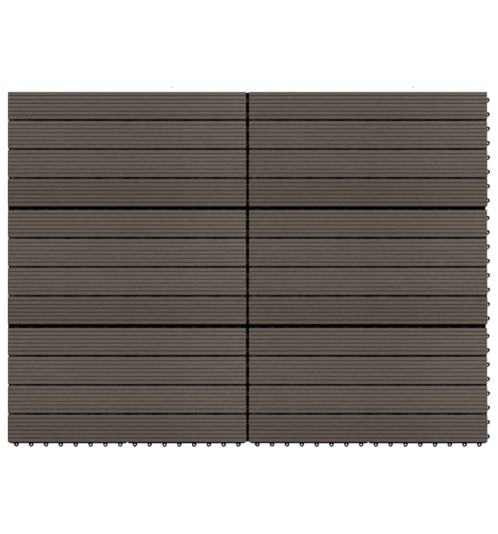 Carreaux de terrasse 6 pcs WPC 60x30 cm 1,08 m² Marron foncé | Mobilier & Déco