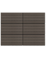 Carreaux de terrasse 6 pcs WPC 60x30 cm 1,08 m² Marron foncé | Mobilier & Déco