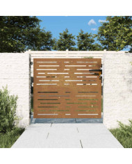 Portail de jardin 85x100 cm acier corten conception de carré | Mobilier & Déco