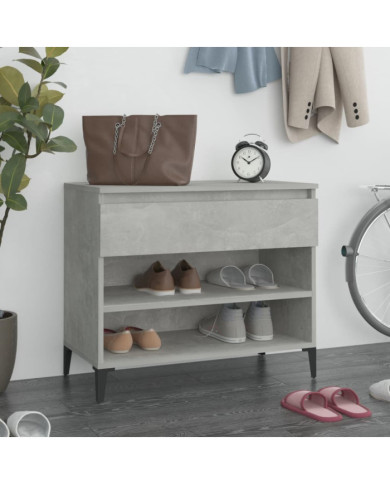 Armoire à chaussures Gris béton 70x36x60 cm Bois d'ingénierie | Mobilier & Déco