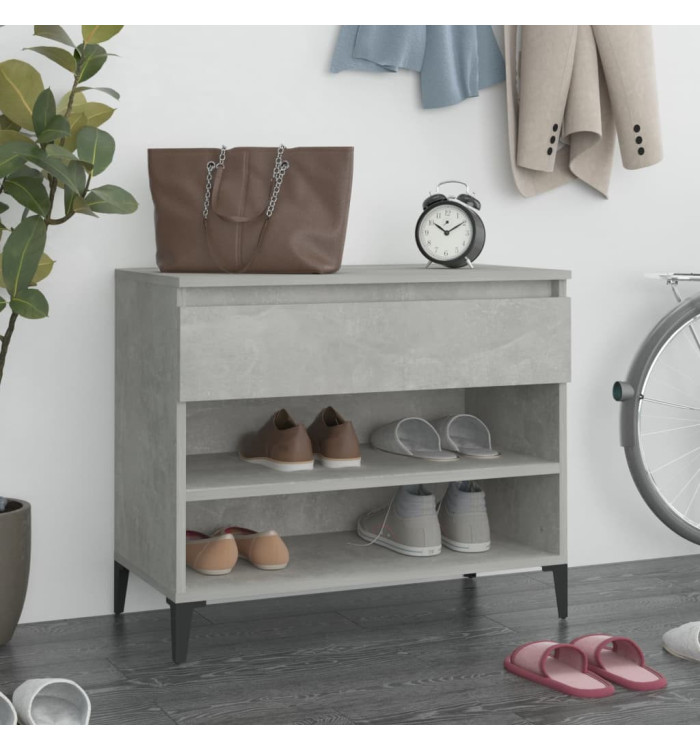 Armoire à chaussures Gris béton 70x36x60 cm Bois d'ingénierie | Mobilier & Déco