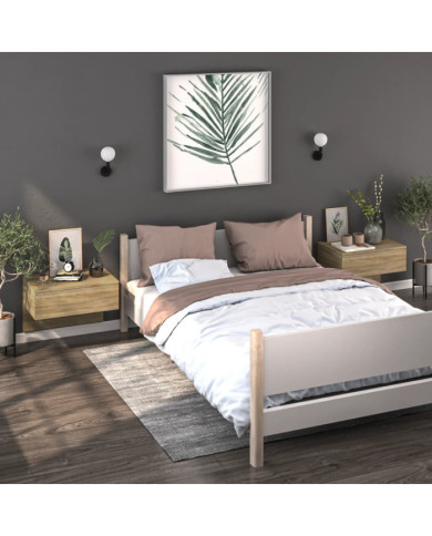 Tables de chevet murales 2 pcs Chêne sonoma | Mobilier & Déco
