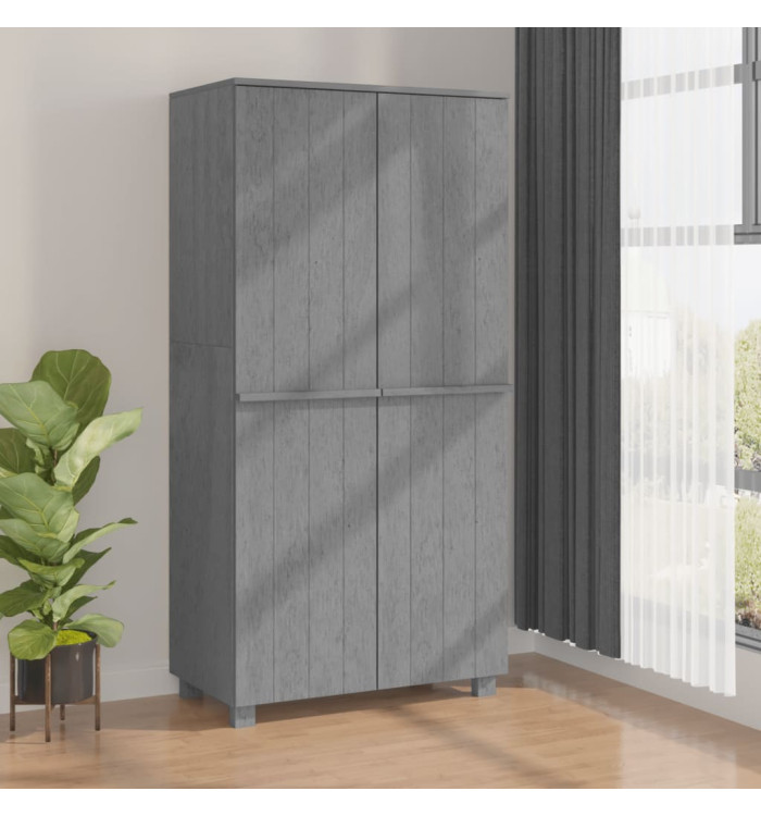 Garde-robe HAMAR Gris foncé 89x50x180 cm Bois massif de pin | Mobilier & Déco