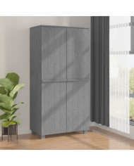 Garde-robe HAMAR Gris foncé 89x50x180 cm Bois massif de pin | Mobilier & Déco