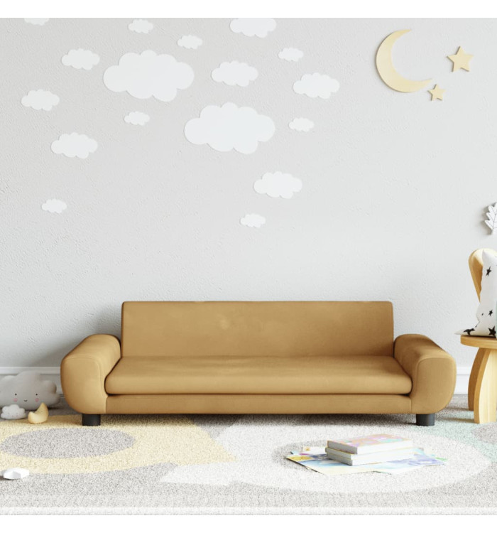 Canapé pour enfants marron 100x54x33 cm velours | Mobilier & Déco