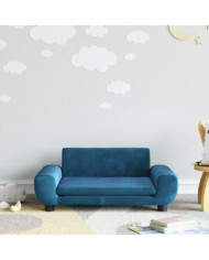 Canapé pour enfants bleu 70x45x33 cm velours | Mobilier & Déco