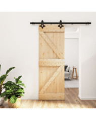Porte coulissante et kit de quincaillerie 70x210 cm pin massif | Mobilier & Déco