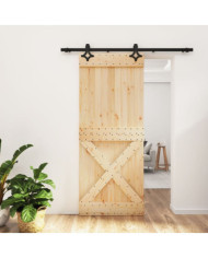 Porte coulissante et kit de quincaillerie 85x210 cm pin massif | Mobilier & Déco