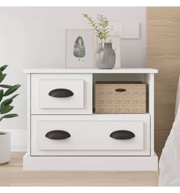Table de chevet blanc 60x39x45 cm | Mobilier & Déco