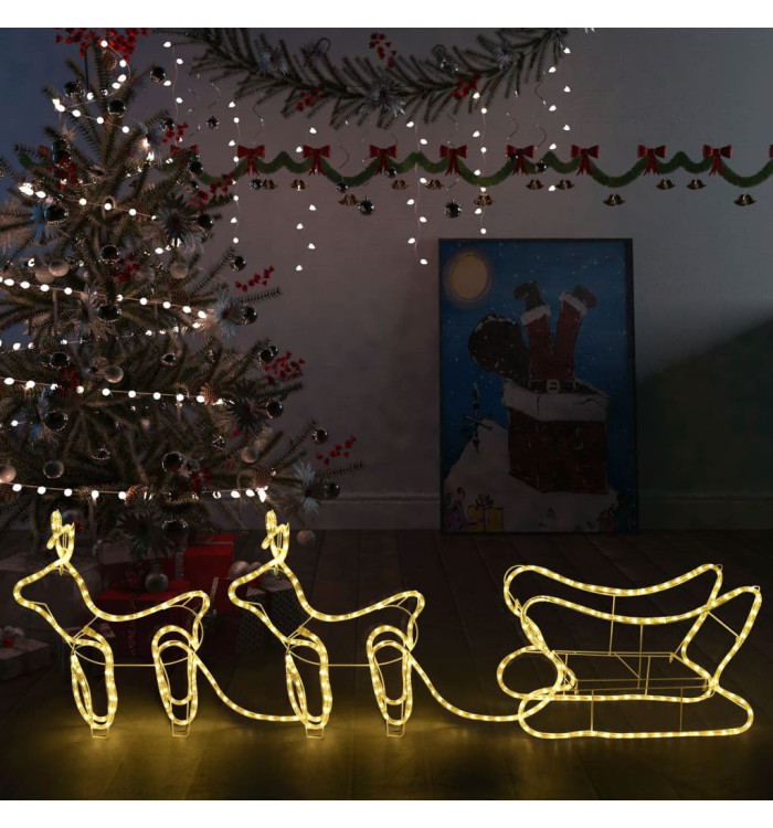 Décoration de Noël Rennes et traîneau 576 LED Extérieur | Mobilier & Déco