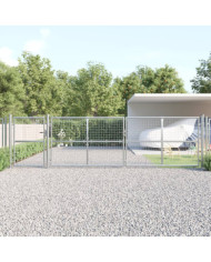 Portal de jardin maille argenté 500x175 cm acier galvanisé | Mobilier & Déco