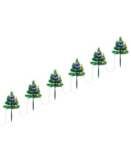 Arbres d'allée de Noël 6 pcs avec LED multicolores 45 cm PVC | Mobilier & Déco