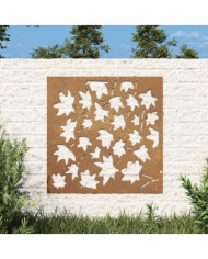 Décoration murale jardin 55x55 cm acier corten design feuille | Mobilier & Déco