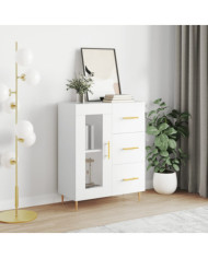 Buffet blanc 69,5x34x90 cm bois d'ingénierie | Mobilier & Déco