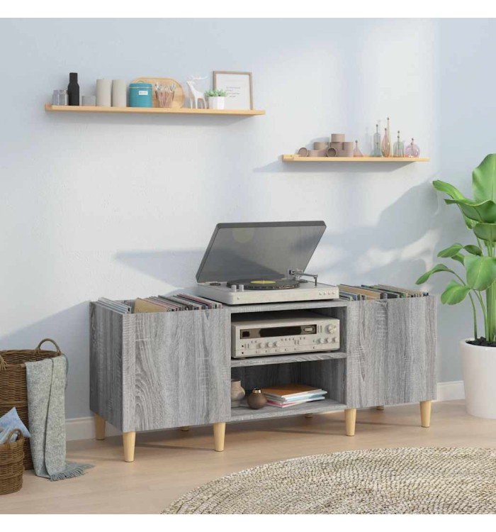 Armoire à disques sonoma gris 121x38x48 cm bois d'ingénierie | Mobilier & Déco