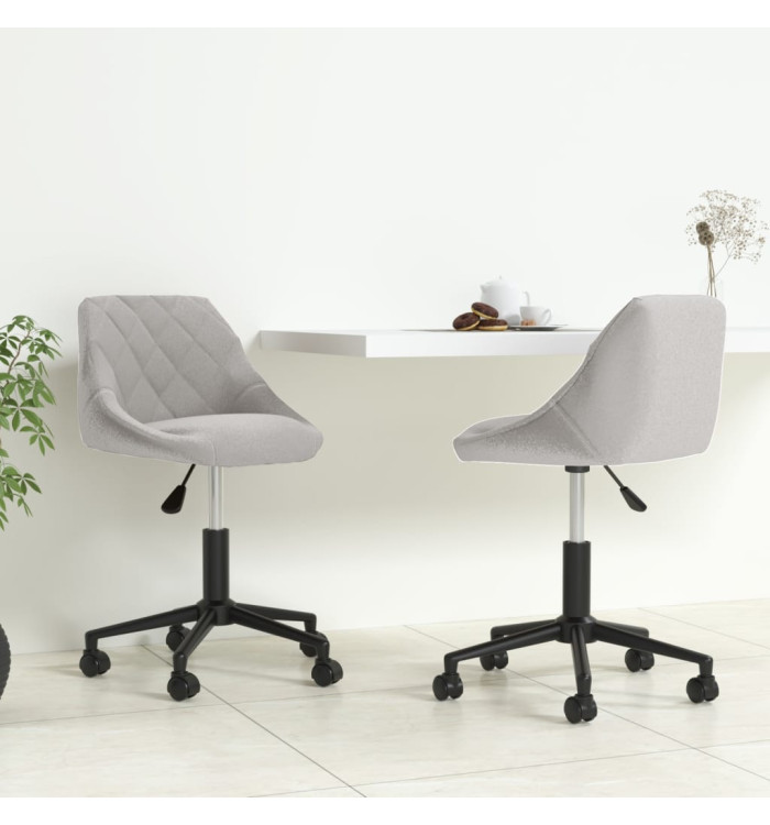 Chaises pivotantes à manger lot de 2 gris clair velours | Mobilier & Déco
