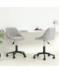Chaises pivotantes à manger lot de 2 gris clair velours | Mobilier & Déco