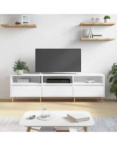 Meuble TV blanc 150x30x44,5 cm bois d'ingénierie | Mobilier & Déco