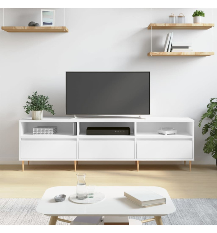 Meuble TV blanc 150x30x44,5 cm bois d'ingénierie | Mobilier & Déco