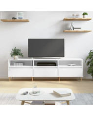 Meuble TV blanc 150x30x44,5 cm bois d'ingénierie | Mobilier & Déco