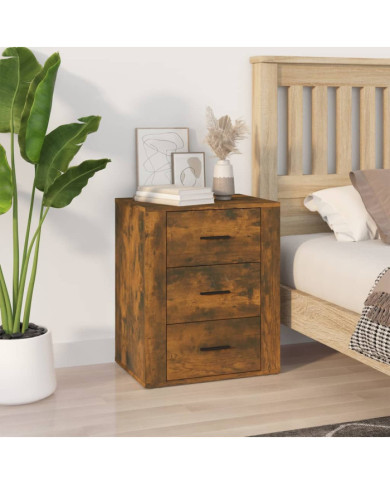 Table de chevet Chêne fumé 50x36x60 cm Bois d'ingénierie | Mobilier & Déco
