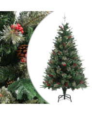 Sapin de Noël avec pommes de pin Vert 150 cm PVC et PE | Mobilier & Déco