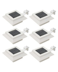 Lampe solaire à LED carrée d'extérieur 6 pcs 12 cm Blanc | Mobilier & Déco