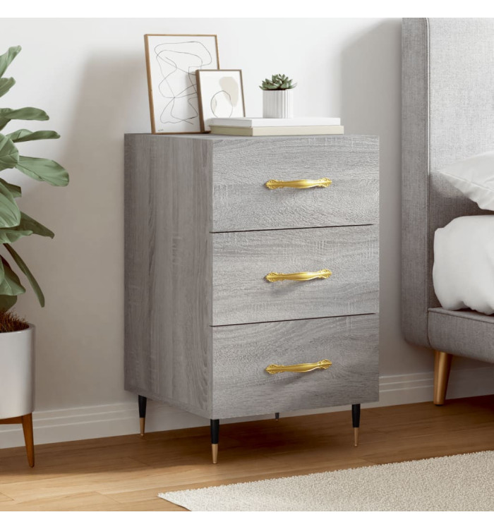 Table de chevet sonoma gris 40x40x66 cm bois d'ingénierie | Mobilier & Déco