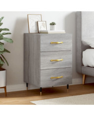 Table de chevet sonoma gris 40x40x66 cm bois d'ingénierie | Mobilier & Déco