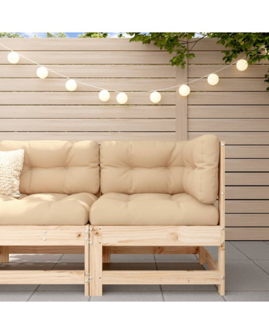 Canapé d'angle avec coussins bois de pin solide | Mobilier & Déco