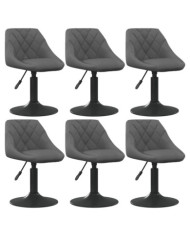 Chaises pivotantes à manger lot de 6 gris foncé velours | Mobilier & Déco