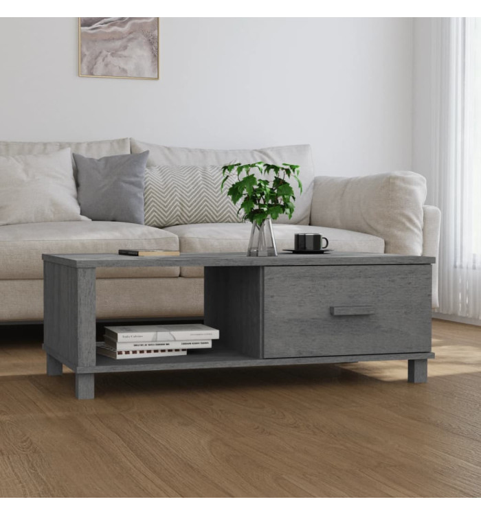 Table basse HAMAR Gris foncé 100x55x35 cm Bois massif de pin | Mobilier & Déco