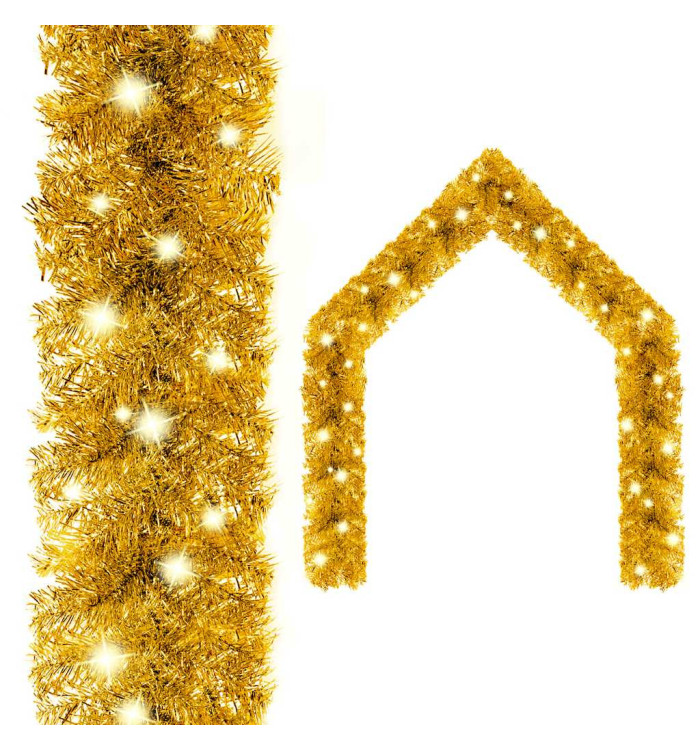 Guirlande de Noël avec lumières LED 10 m Doré | Mobilier & Déco
