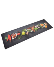 Tapis de cuisine lavable impression d'épices 45x150 cm velours | Mobilier & Déco
