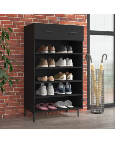 Armoire à chaussures Noir 60x35x105 cm Bois d'ingénierie | Mobilier & Déco